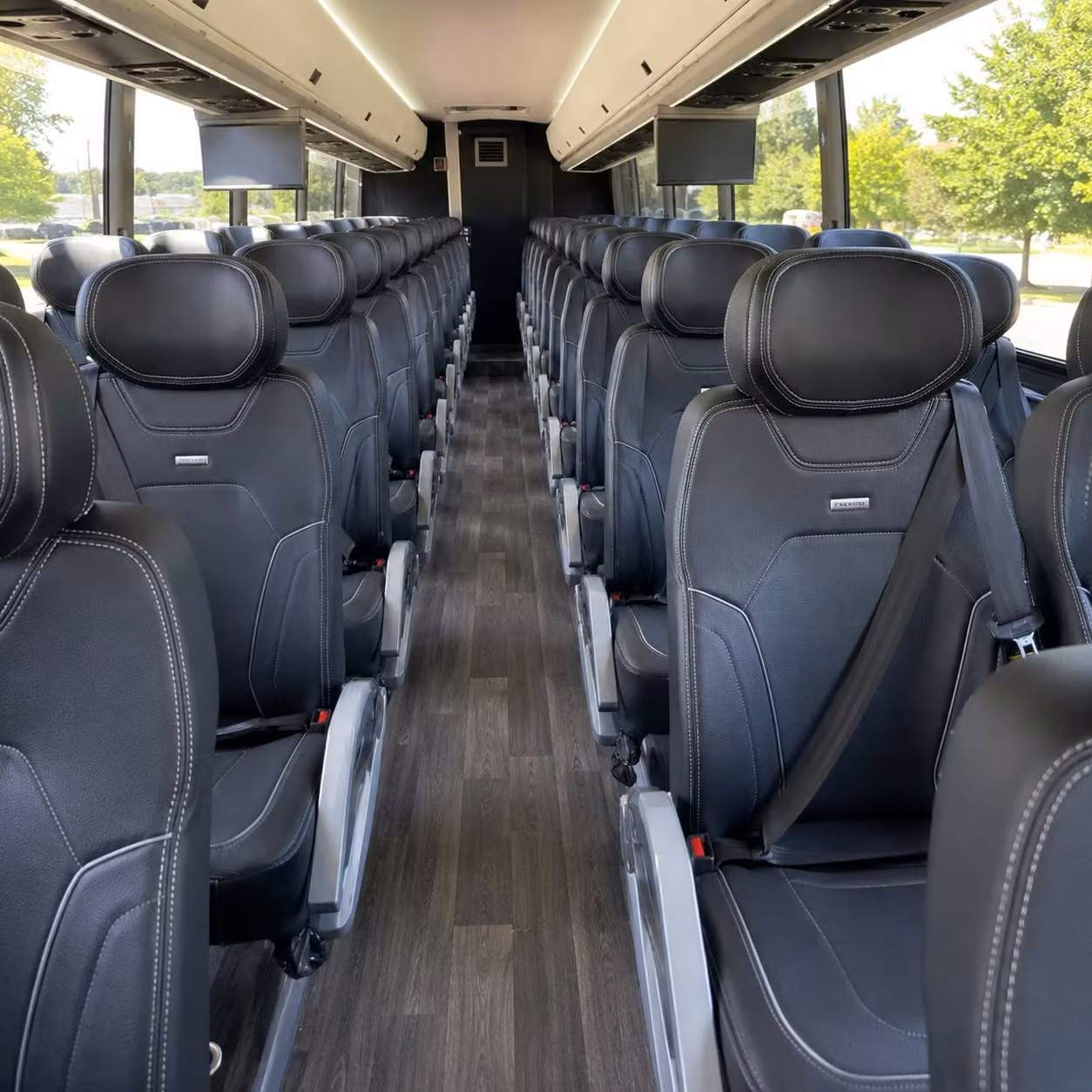 56 passenger charter bus inside
