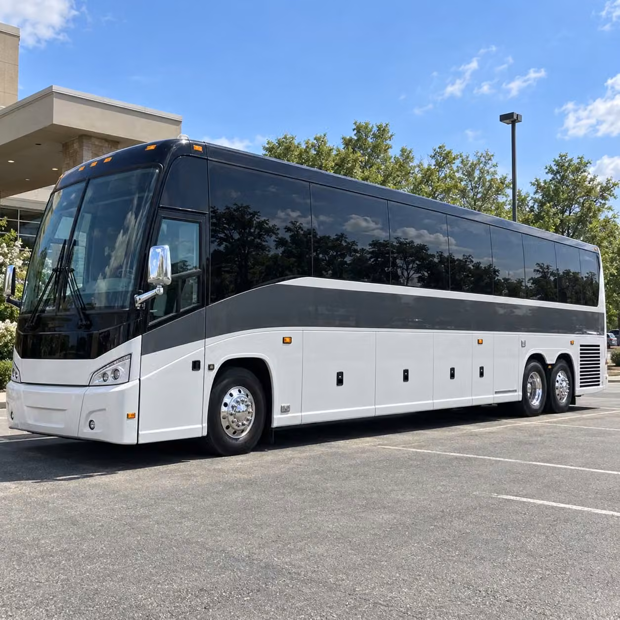 minibuses and charter buses keep large prom groups together all night long